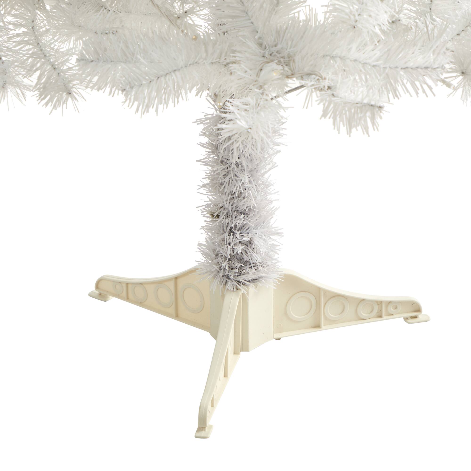5ft. Pre-Lit White Artificial Christmas Tree, Clear LED Lights